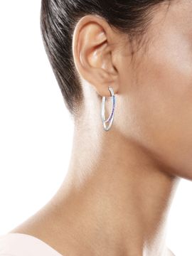 Polychrome blend Diamond Earrings