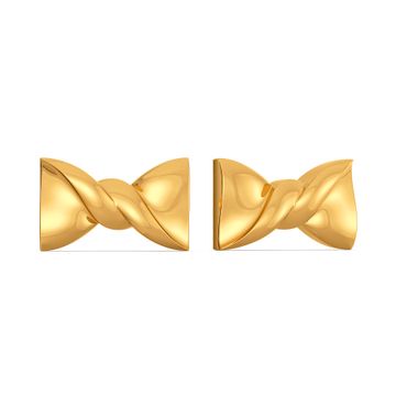Bow Bends Gold Earrings
