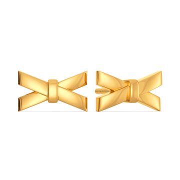 Bow Buckles Gold Earrings