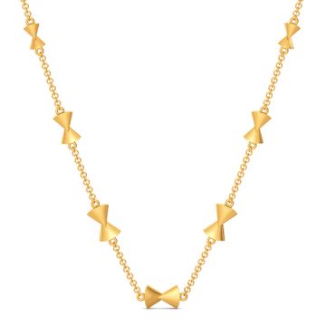Bow Toned Gold Necklaces