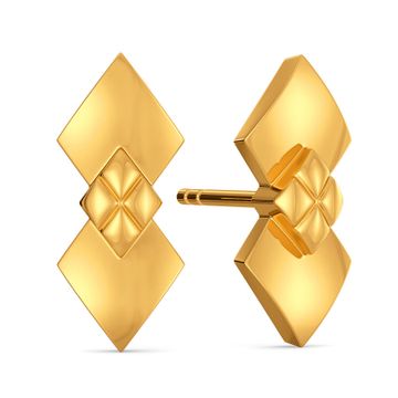 Rhomb Knot Gold Earrings