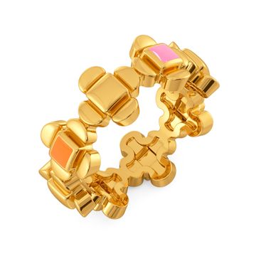 Dramatic Patterns Gold Rings