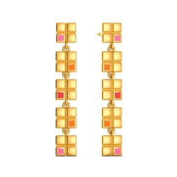 Digital Prints Gold Earrings