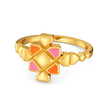 Pattern Positive Gold Rings