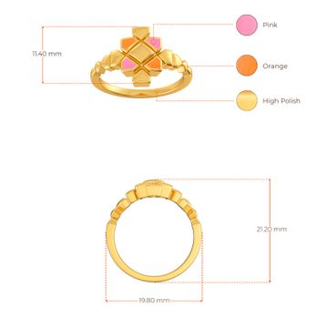 Pattern Positive Gold Rings