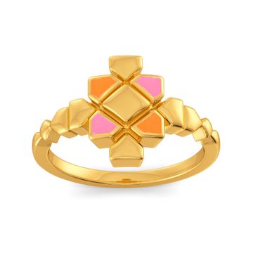 Pattern Positive Gold Rings