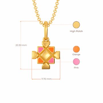 Pattern Positive Gold Pendants