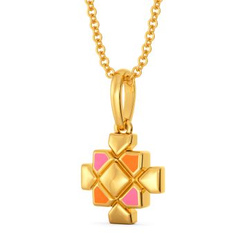 Pattern Positive Gold Pendants