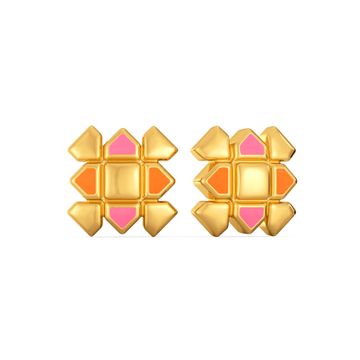 Pattern Positive Gold Earrings