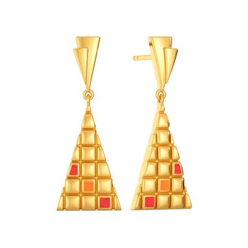 Thrill O Pixel Gold Earrings
