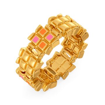 Cyber Square Gold Rings