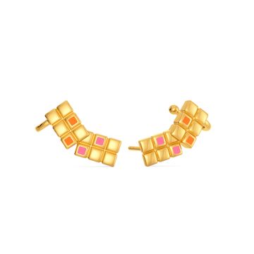 Edgy Abstracts Gold Earrings