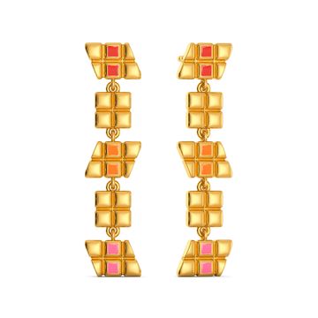 Pixel Poise Gold Earrings