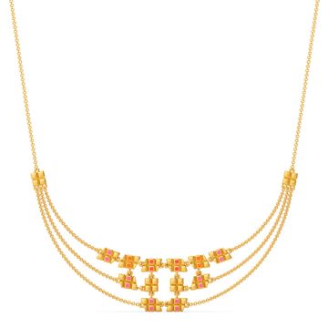 Pixel Poise Gold Necklaces