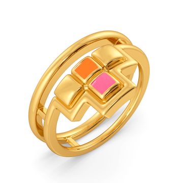 Grid Rules Gold Rings