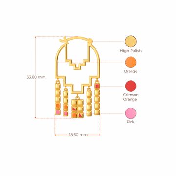Grid Rules Gold Earrings