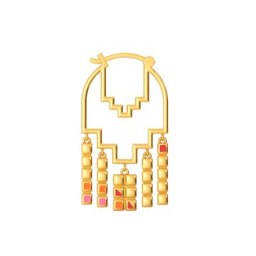 Grid Rules Gold Earrings