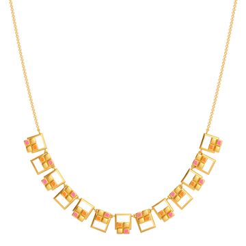 Playful Pixels Gold Necklaces