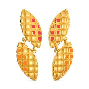 Petal Pixels Gold Earrings
