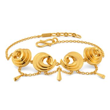 Sharp Swirls Gold Bracelets