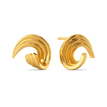 Sharp Swirls Gold Earrings
