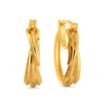 Pleat Flair Gold Earrings