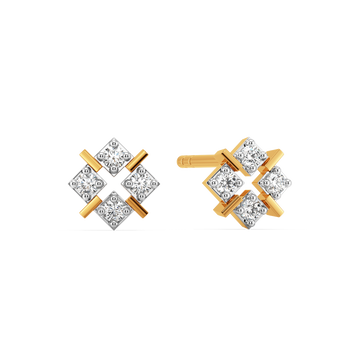 Play the Plaid Game Diamond Earrings
