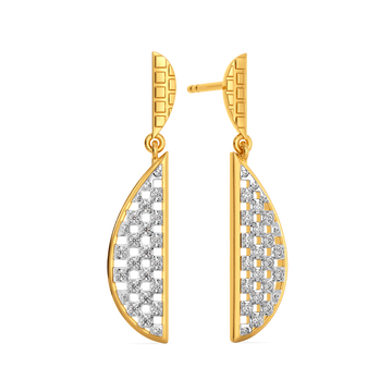 Plaid is the Key Diamond Earrings