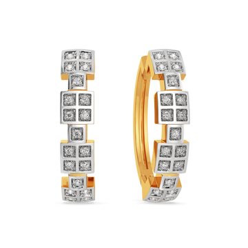 Plaid Unraveled Diamond Earrings