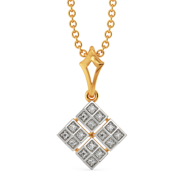Plaid Unraveled Diamond Pendants