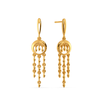 Fringe Tilt  Gold Earrings