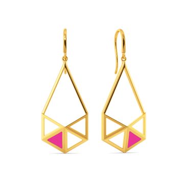 Pink Panache Gold Earrings