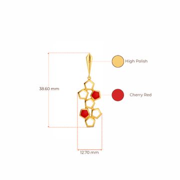 Pent Up Cherry Gold Earrings