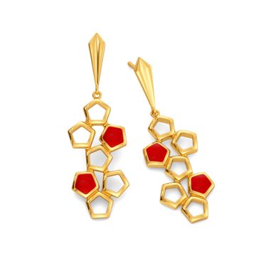 Pent Up Cherry Gold Earrings