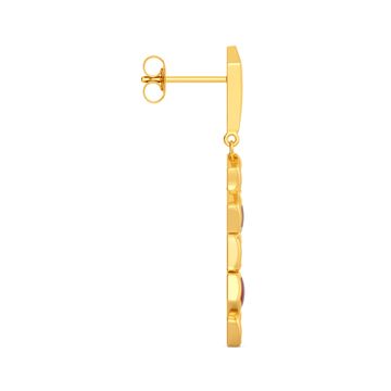 Pent Up Cherry Gold Earrings