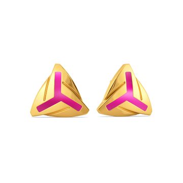 Synced in Pink Gold Earrings