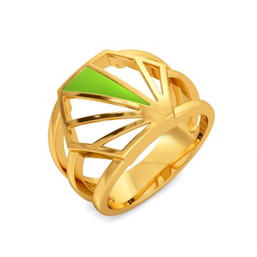 Green Sheen Gold Rings