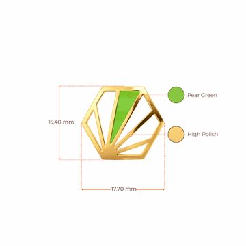 Green Sheen Gold Earrings