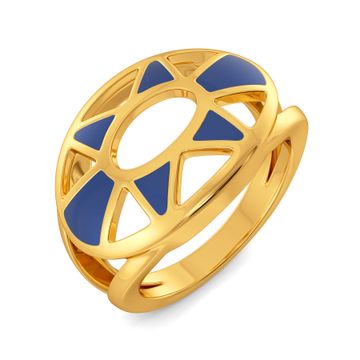 Whirls O Blue Gold Rings