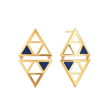 Blue Blaze Gold Earrings