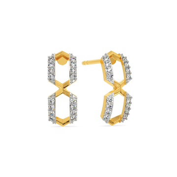 Structured Femininity Diamond Earrings