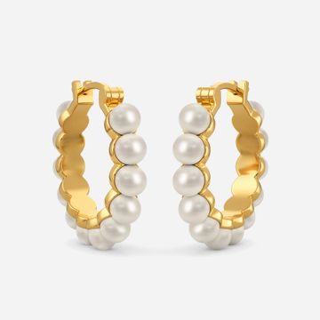 Luxe Pearls Gemstone Hoop Earring