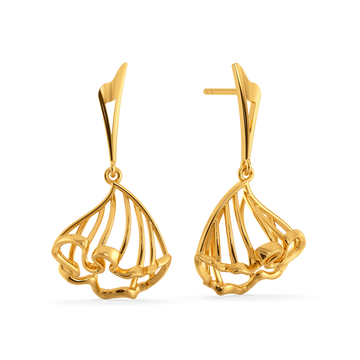 Romantic Ruffles Gold Earrings