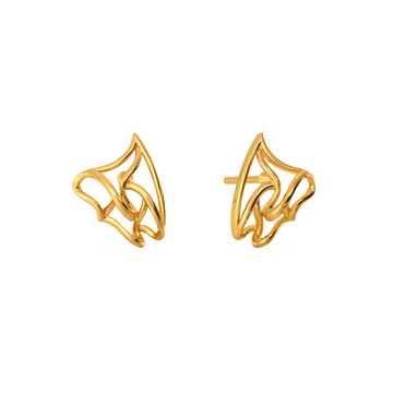Romantic Ruffles Gold Earrings