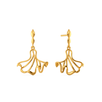Ruffles and Romance Gold Earrings