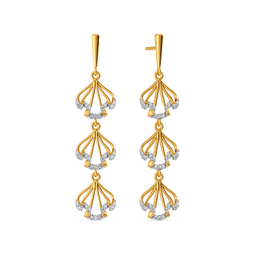 Cascade Ruffles Diamond Earrings