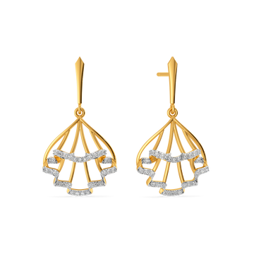 Express in Ruffles  Diamond Earrings