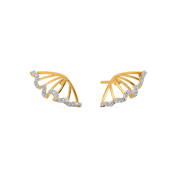Express in Ruffles  Diamond Earrings