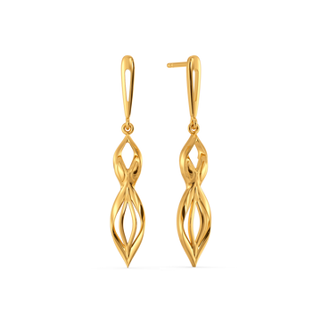 Ruffle Mania Gold Earrings