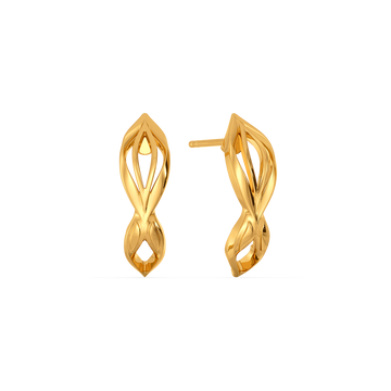 Ruffle Mania Gold Earrings